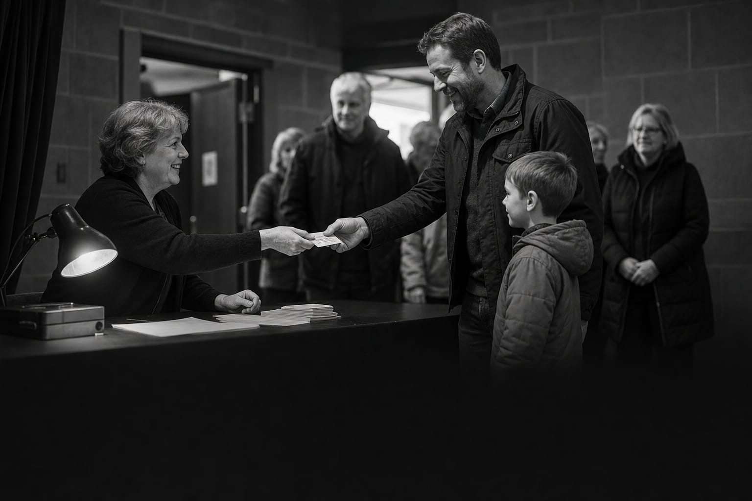 Supporters scanning a digital FlexPass on their phones at a community soccer club gate